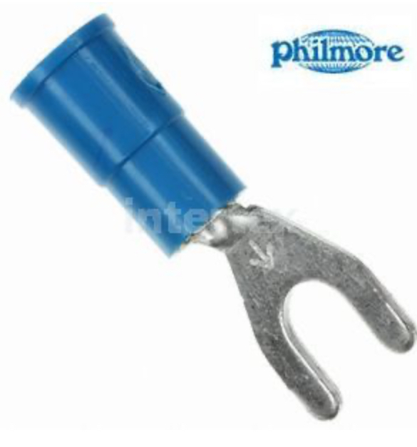 Insulated Spade Terminal 16-14 AWG #4 BLUE 50PCS