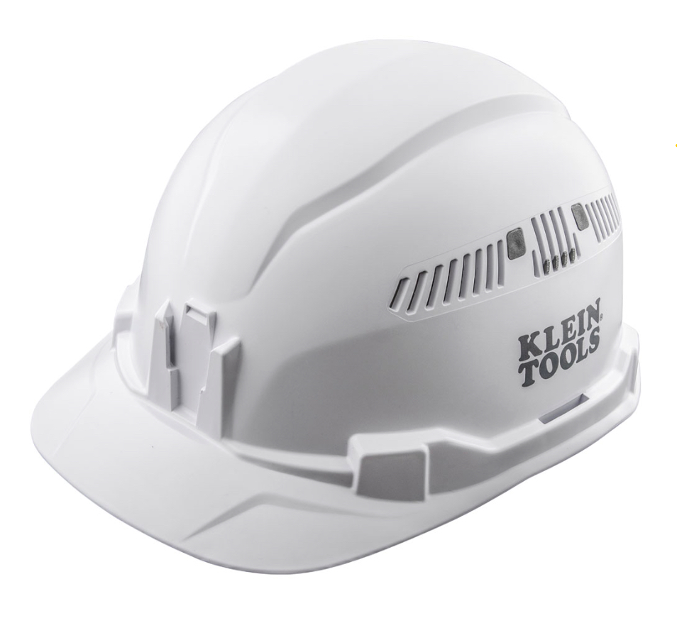 KLEIN Hard Hat, Vented, Cap Style, White