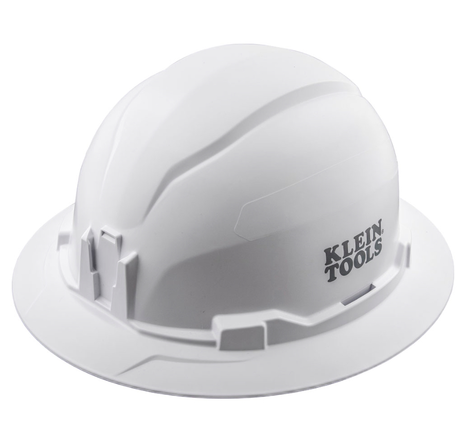Hard Hat, Non-Vented, Full Brim Style, White