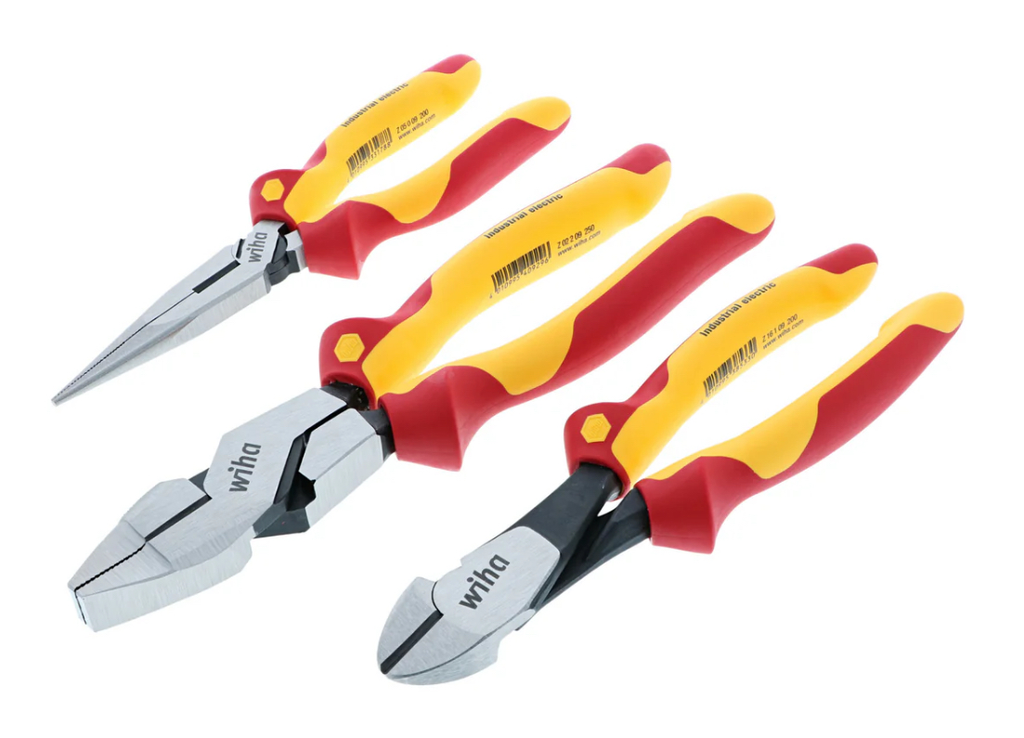 3 Piece Insulated Industrial Grip Pliers and Cutters Set