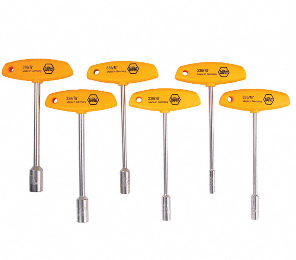 6 Piece T-Handle Nut Driver Set - Inch