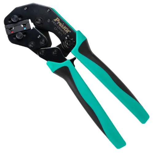 [902-158] CrimPro Crimper for Red and Blue Insulated Flag Terminals AWG 22-14