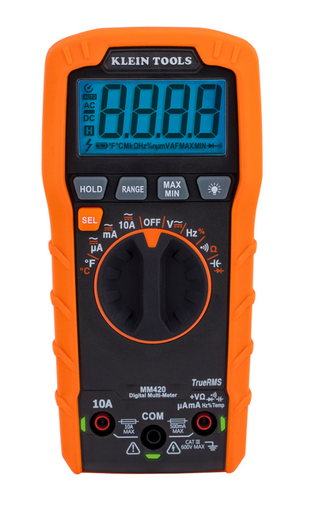 [MM420] Digital Multimeter, TRMS Auto-Ranging, 600V, Temp